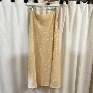 Simply Vera Vera Wang Gold Sequin A-Line Skirt